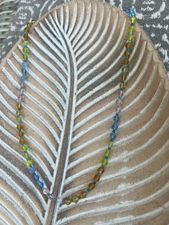 Mayamar Pastel, 24 karat gold and Real Turquoise Beaded Necklace NEW $108 MSRP - Picture 3 of 13